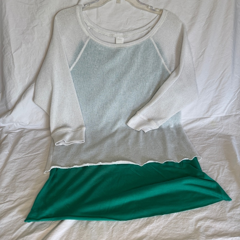 Tylie Malibu White and Teal Sweatshirt